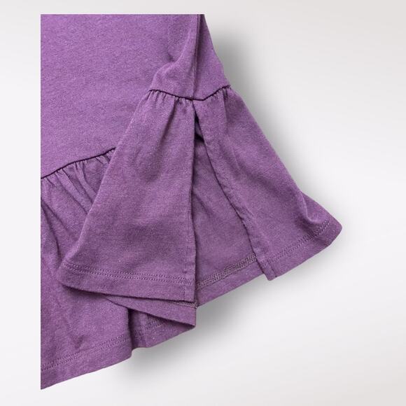 Lilla P Round Neck Peplum Blouse Womens Size Medium Purple Casual - Picture 6 of 7